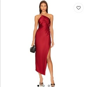 NWT SEI LEAF MIDI DRESS IN GARNET